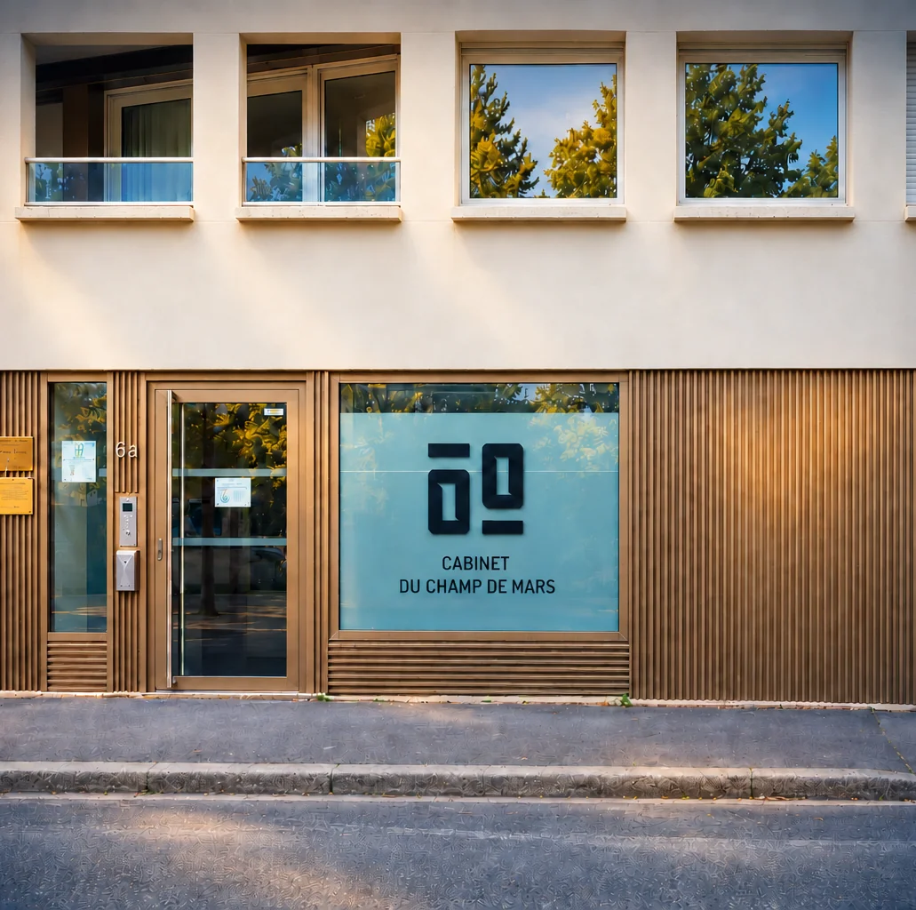 Façade et entrée du Centre de chirurgie réfractive du Champ-de-Mars, 6A rue du Champ-de-Mars à Reims